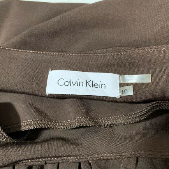Calvin Klein Womens Pleated Front Dress Size 10 - Picture 2 of 5